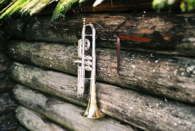 Granfather's trumpet on cabin